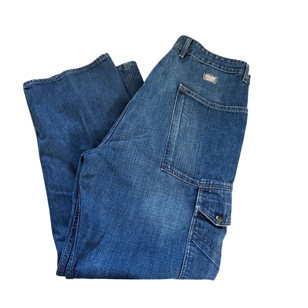 Vtg Polo Jeans Co Ralph Lauren Carpenter Jeans 38x32 Blue Denim Utility Pants